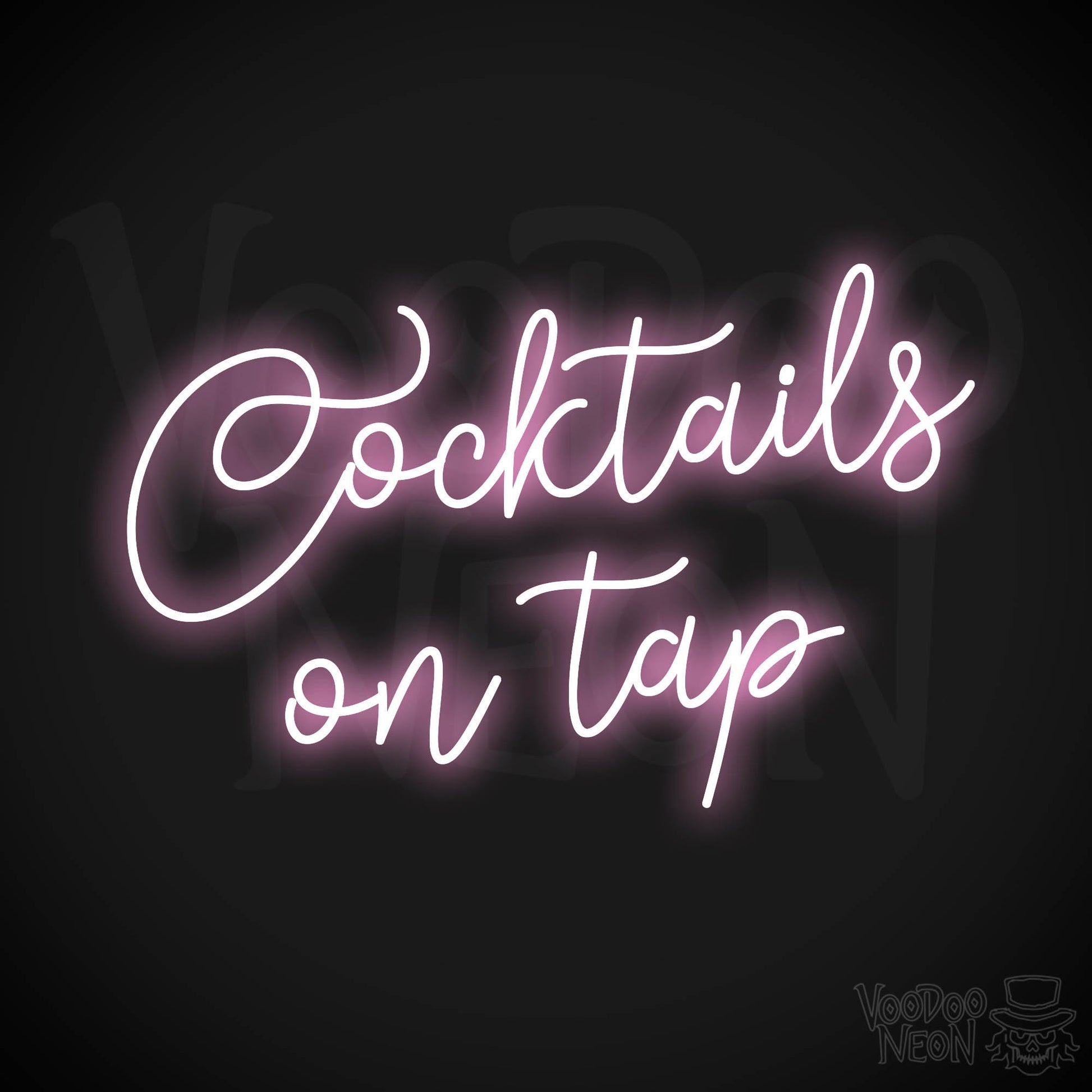 Cocktails On Tap LED Neon - Light Pink