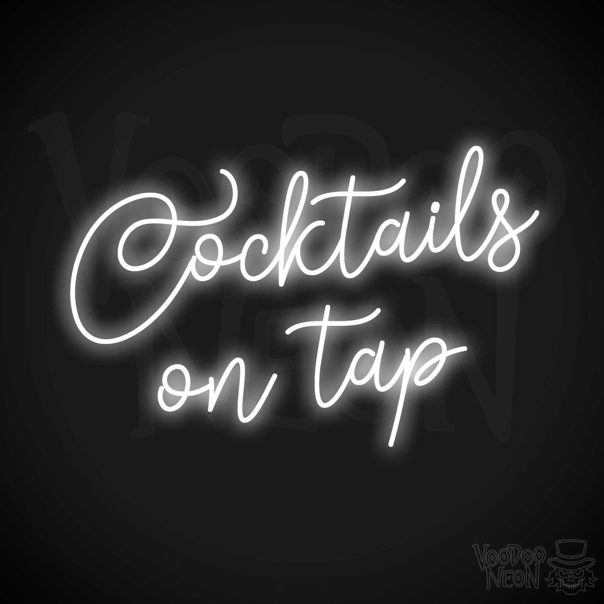 Cocktails On Tap LED Neon - White
