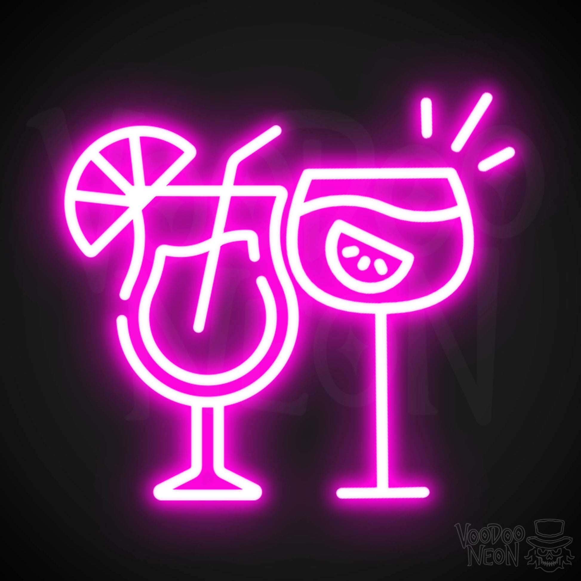 Neon Cocktails Sign - Cocktails Neon Sign - Neon Bar Signs - Color Pink