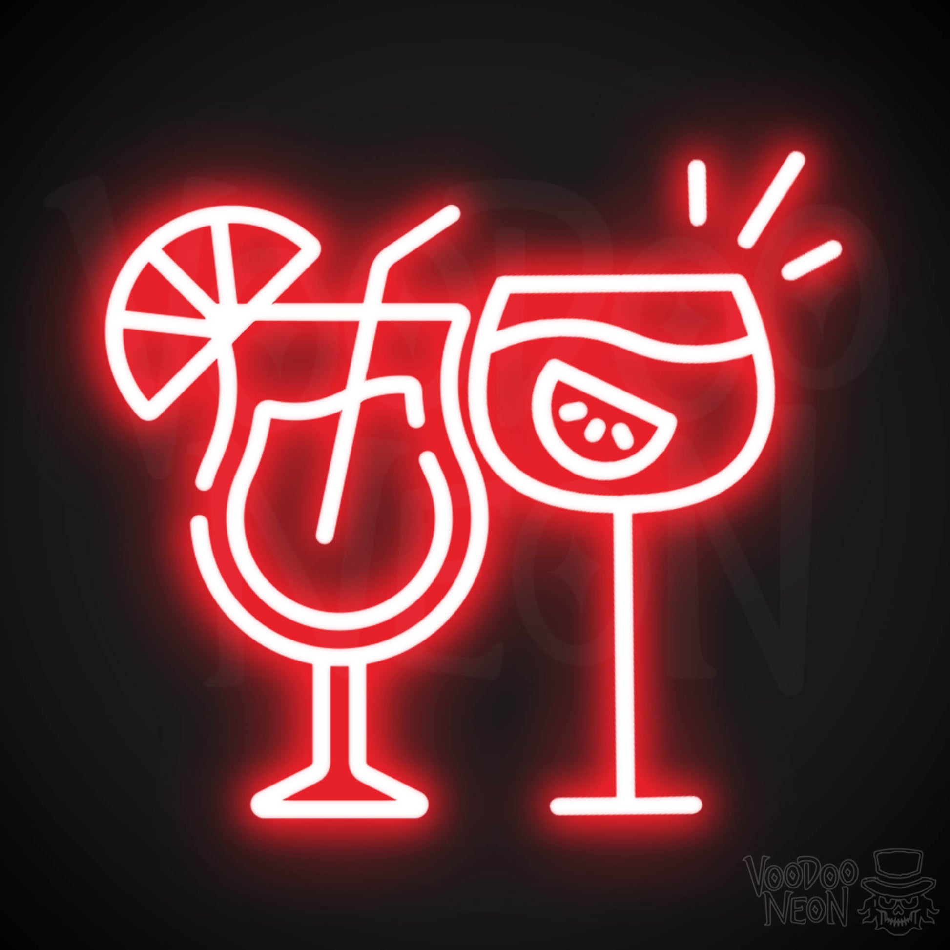Neon Cocktails Sign - Cocktails Neon Sign - Neon Bar Signs - Color Red