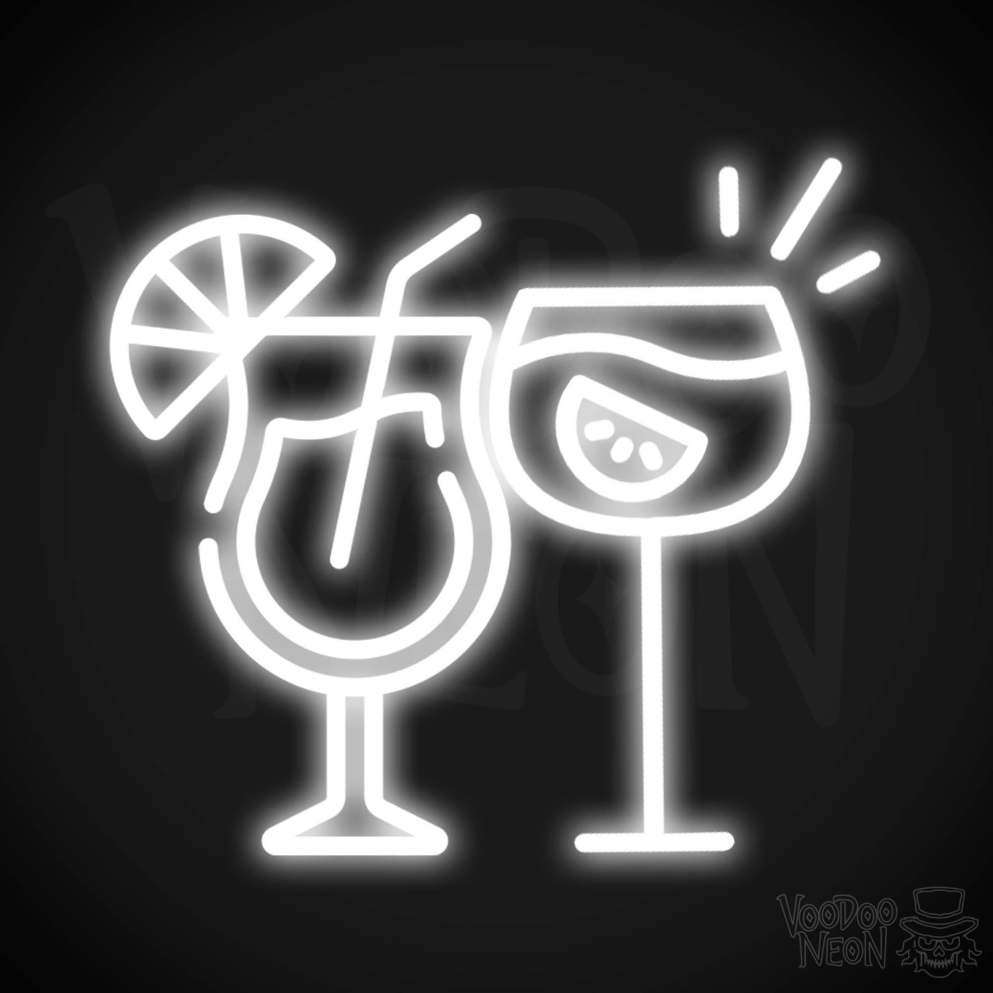 Neon Cocktails Sign - Cocktails Neon Sign - Neon Bar Signs - Color White