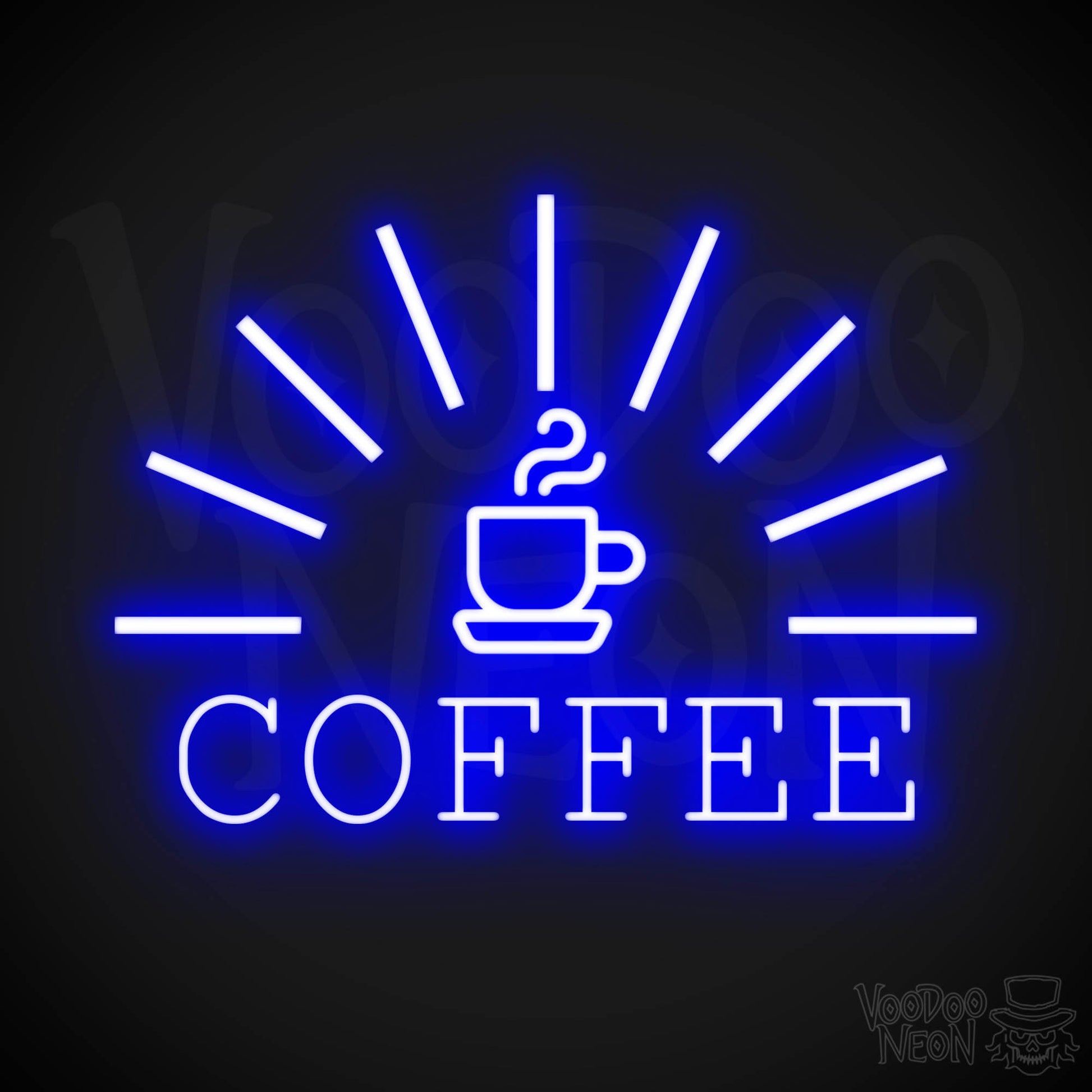 Coffee Neon Sign - Neon Coffee Sign - Cafe Sign - Coffee Shop Sign - Color Dark Blue