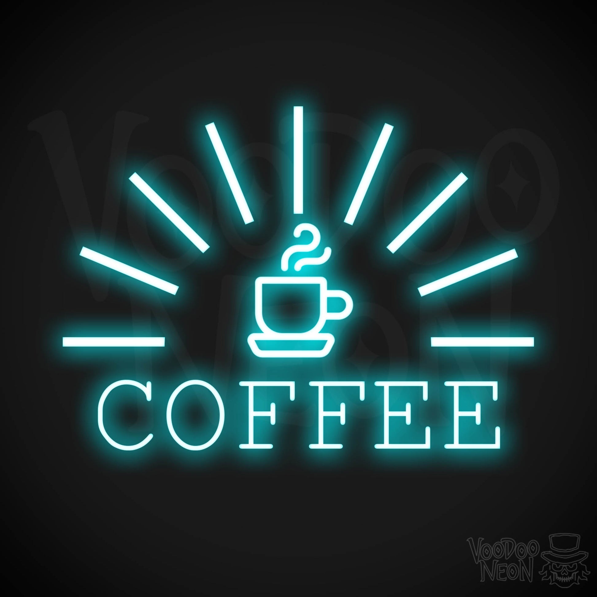 Coffee Neon Sign - Neon Coffee Sign - Cafe Sign - Coffee Shop Sign - Color Ice Blue