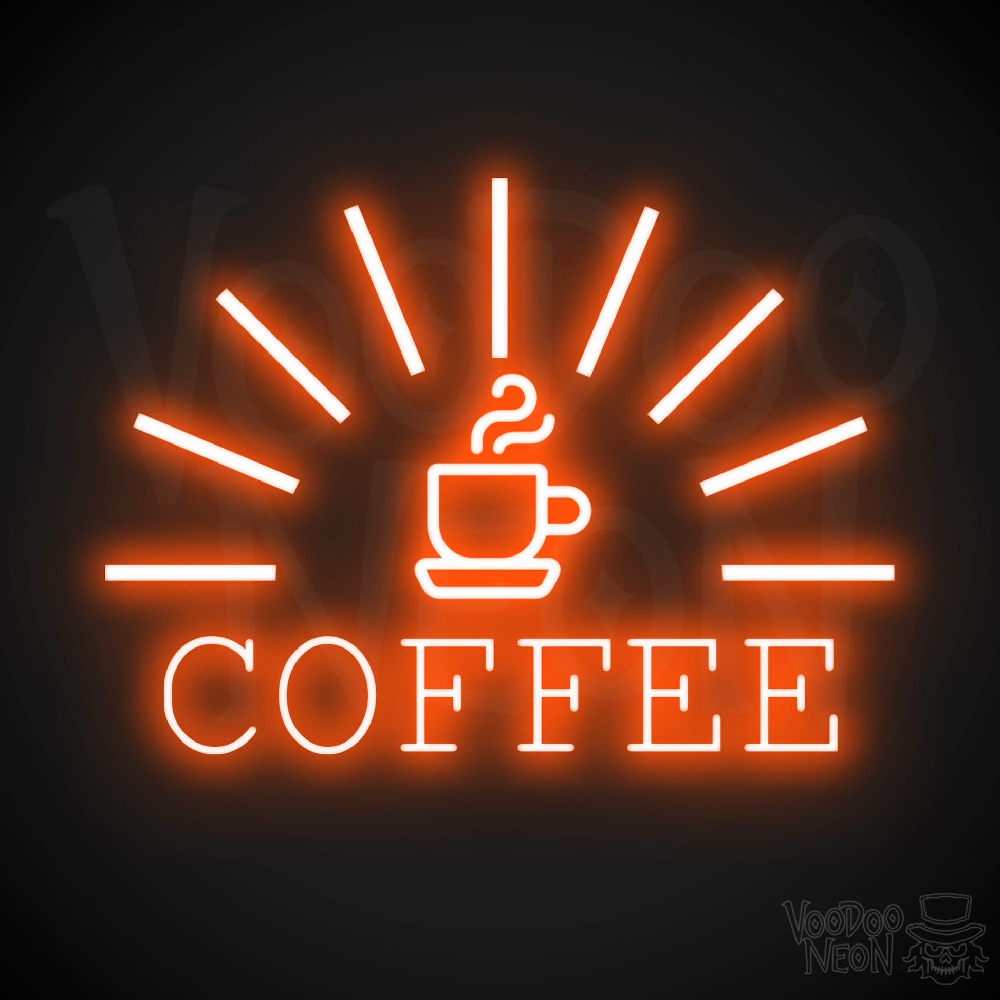 Coffee Neon Sign - Neon Coffee Sign - Cafe Sign - Coffee Shop Sign - Color Orange