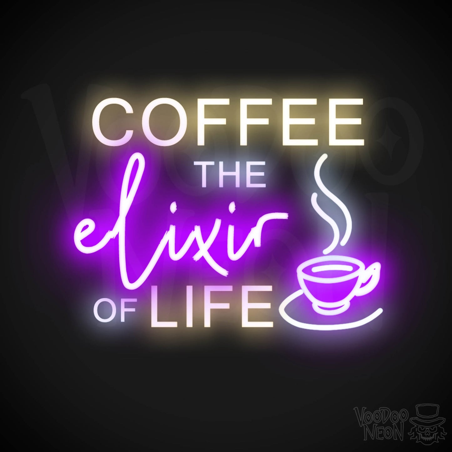 Coffee - The Elixir Of Life Neon Sign - The Elixir Of Life Sign - Color Multi-Color