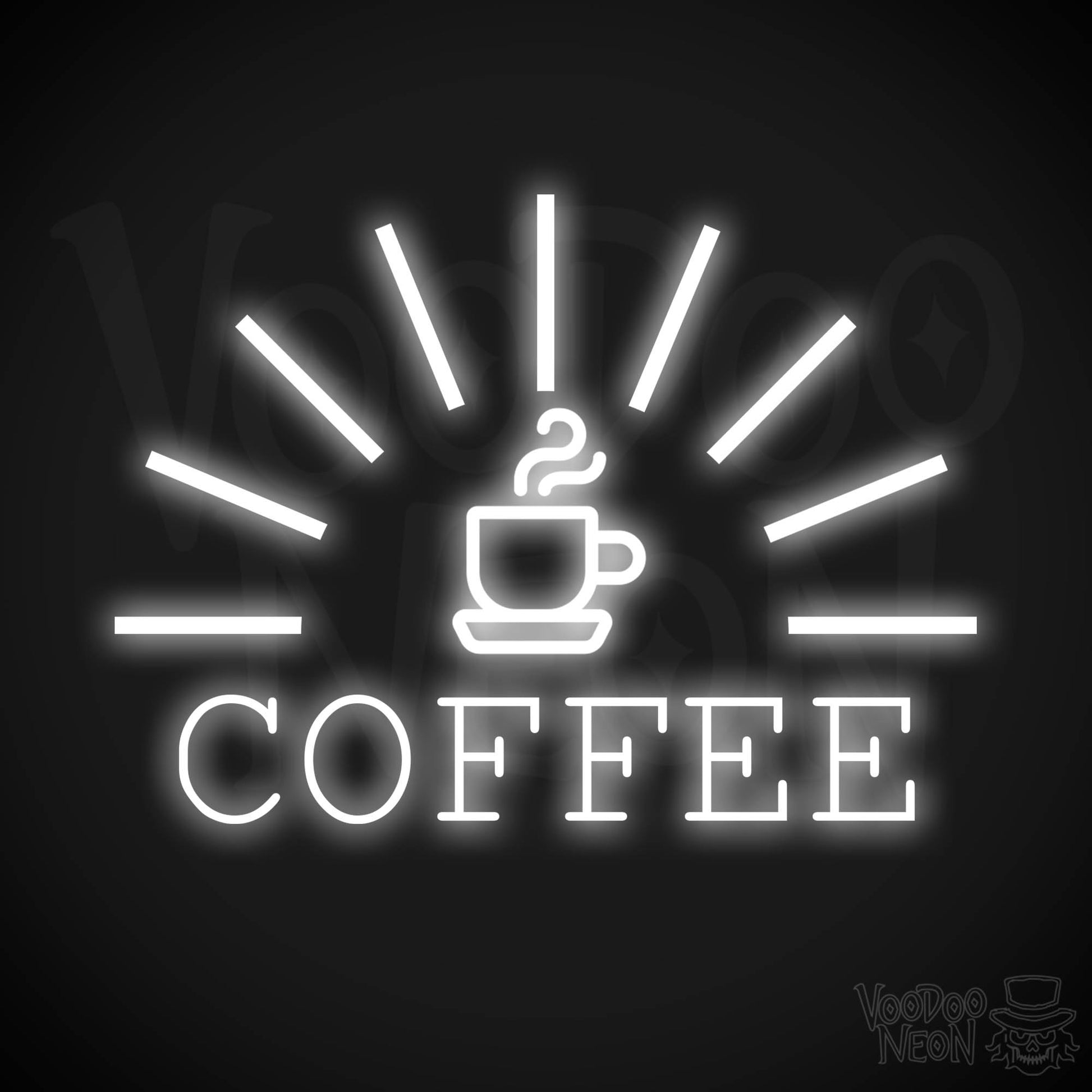 Coffee Neon Sign - Neon Coffee Sign - Cafe Sign - Coffee Shop Sign - Color White