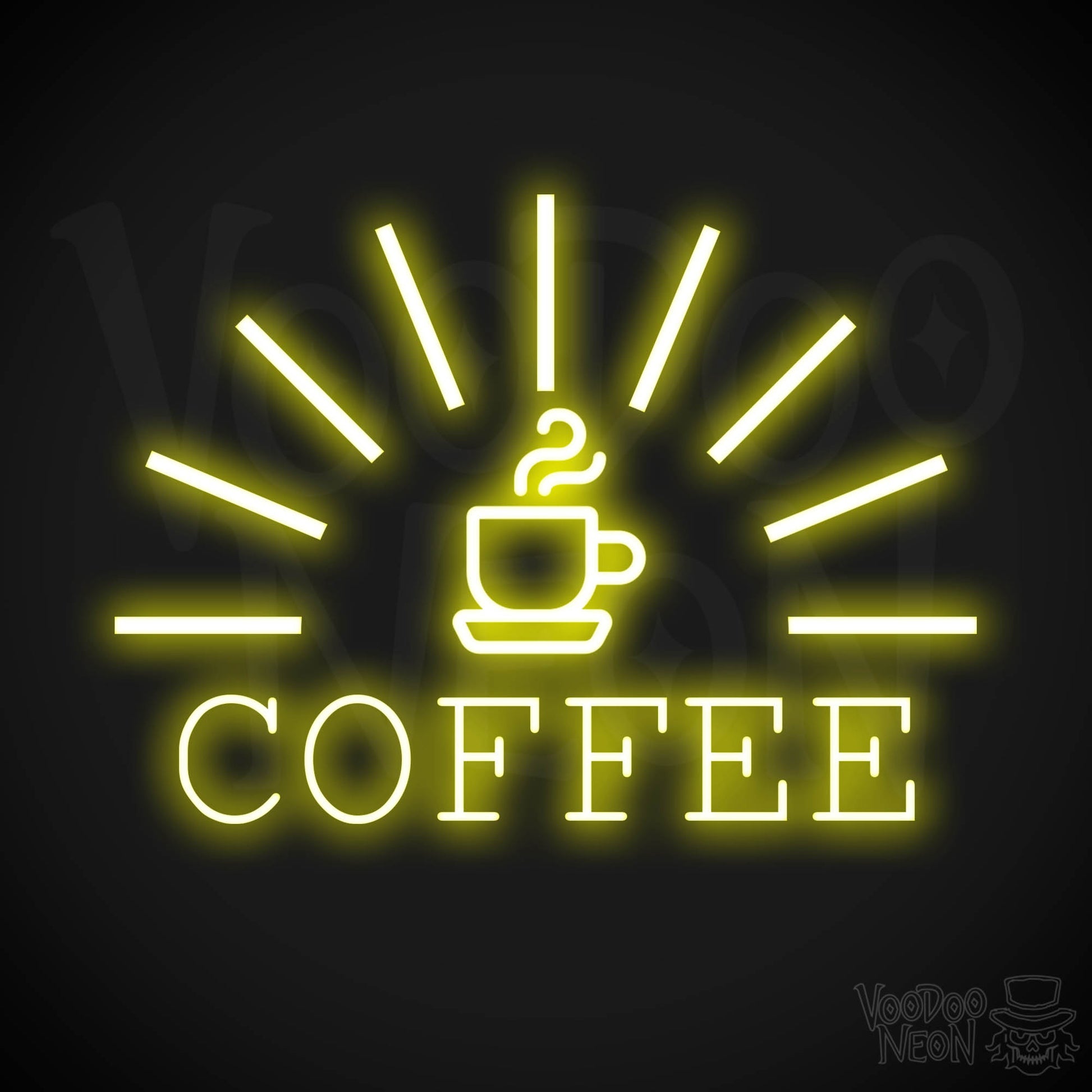 Coffee Neon Sign - Neon Coffee Sign - Cafe Sign - Coffee Shop Sign - Color Yellow