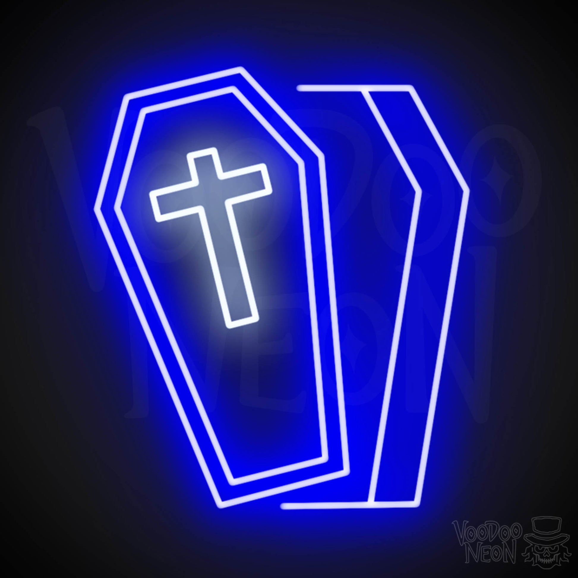 Coffin Neon Sign - Neon Coffin Wall Art - LED Sign - Color Multi-Color