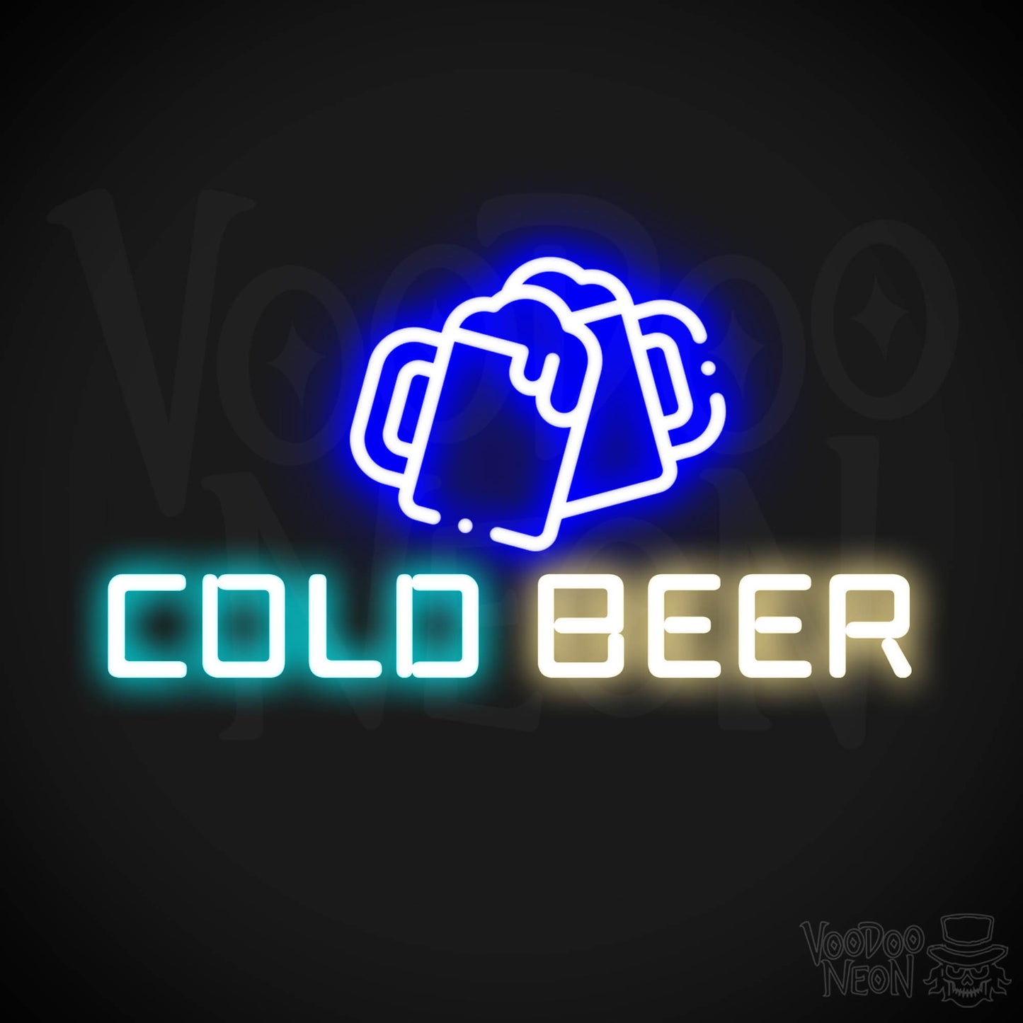 Neon Cold Beer Sign - Cold Beer Neon Sign - Bar Signs - Color Multi-Color