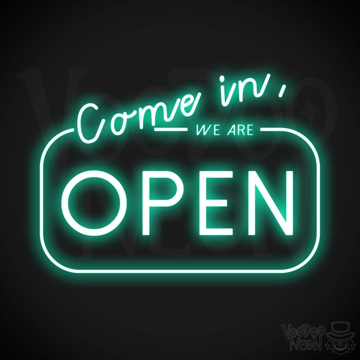 Come In We Are Open Neon Sign - Neon Open Signs - LED Open Signs - Color Light Green