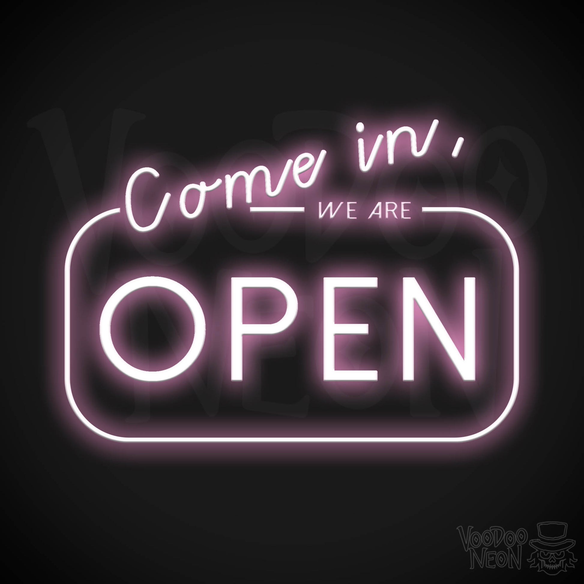 Come In We Are Open Neon Sign - Neon Open Signs - LED Open Signs - Color Light Pink