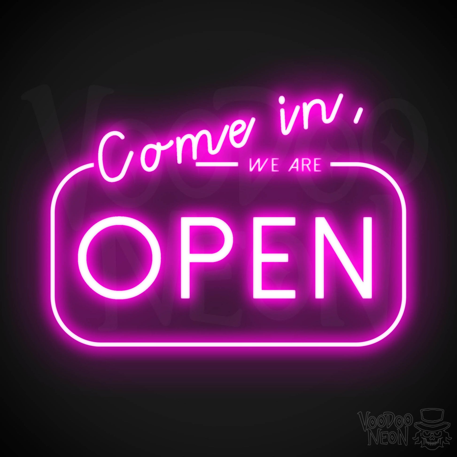 Come In We Are Open Neon Sign - Neon Open Signs - LED Open Signs - Color Pink
