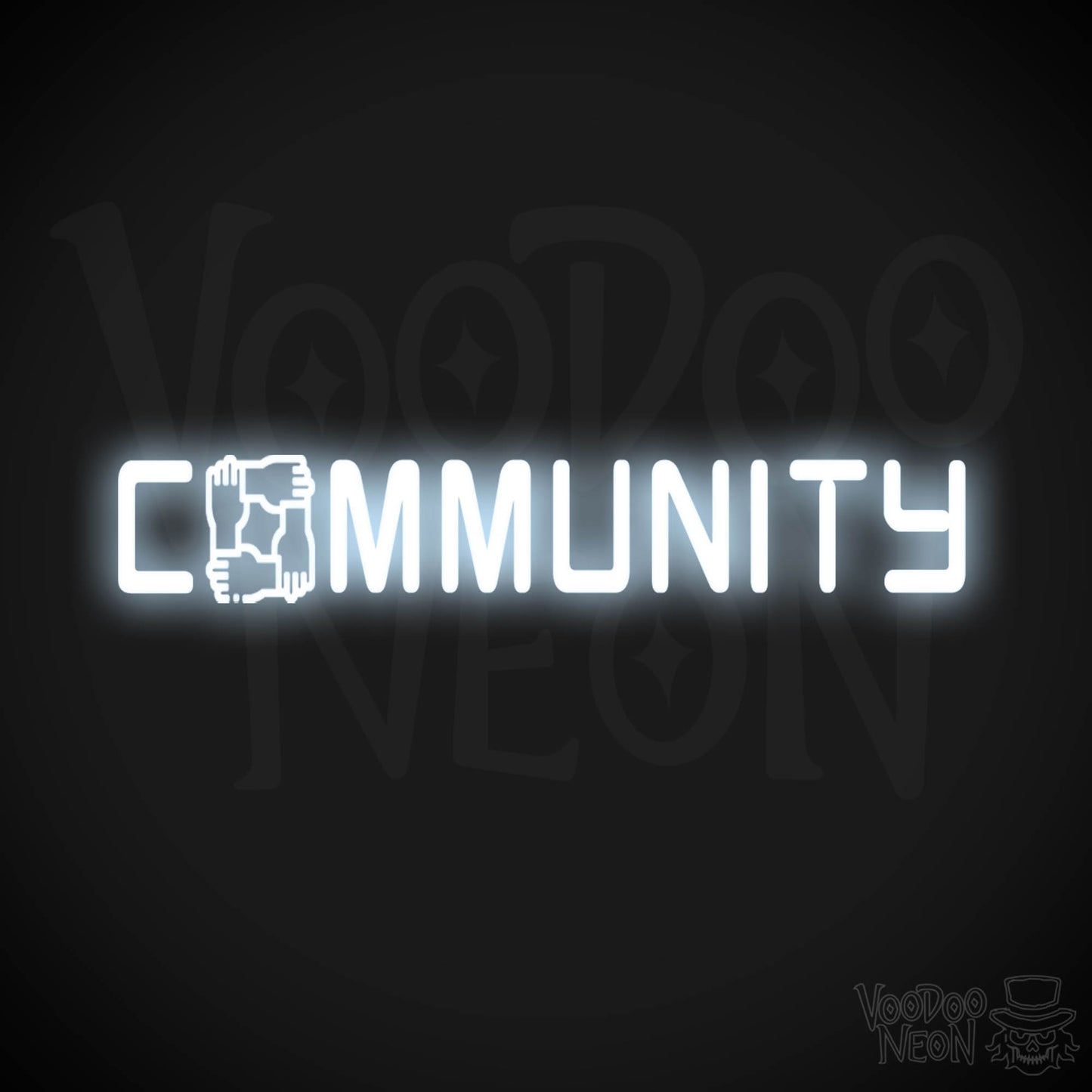 Community Neon Sign - Neon Community Sign - Color Cool White