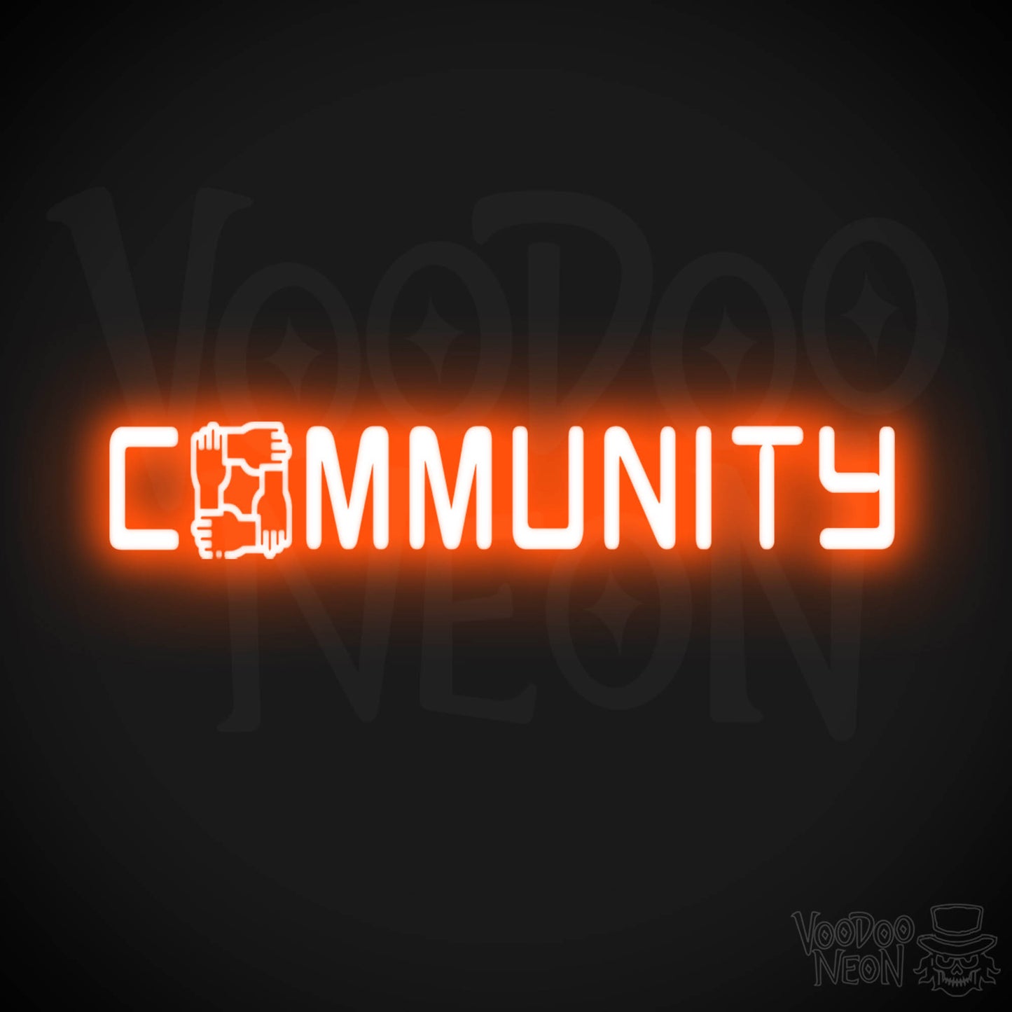 Community Neon Sign - Neon Community Sign - Color Orange