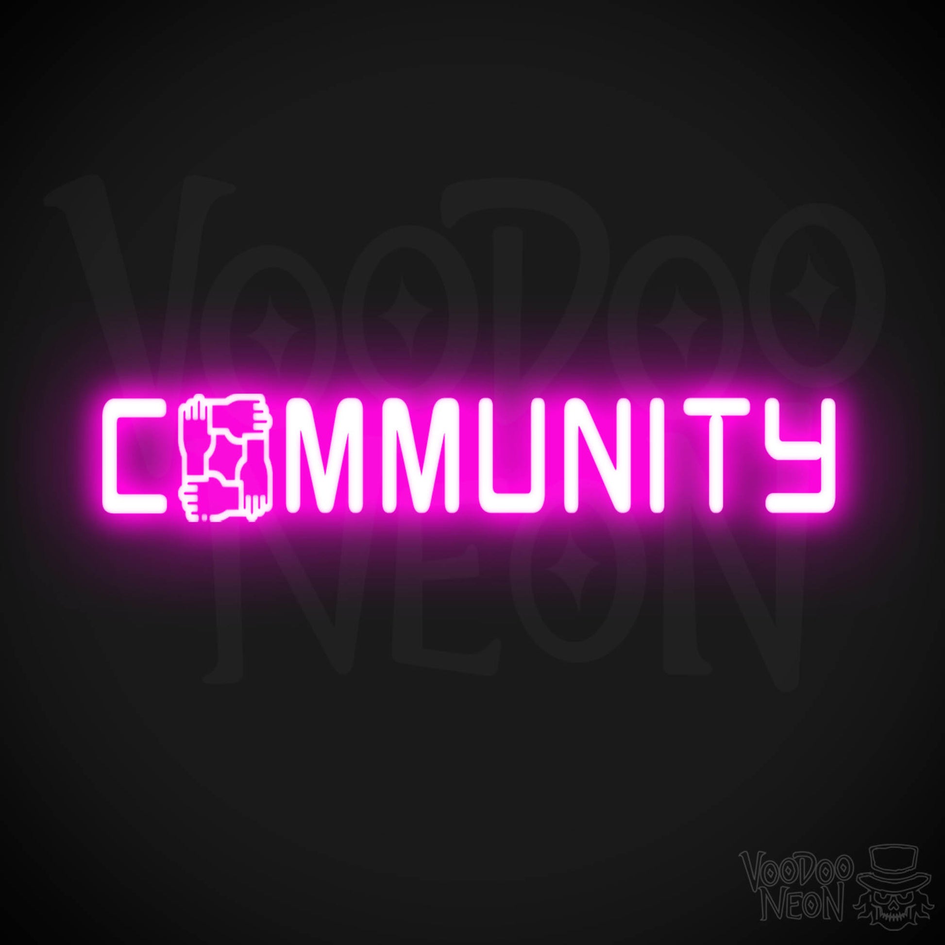 Community Neon Sign - Neon Community Sign - Color Pink