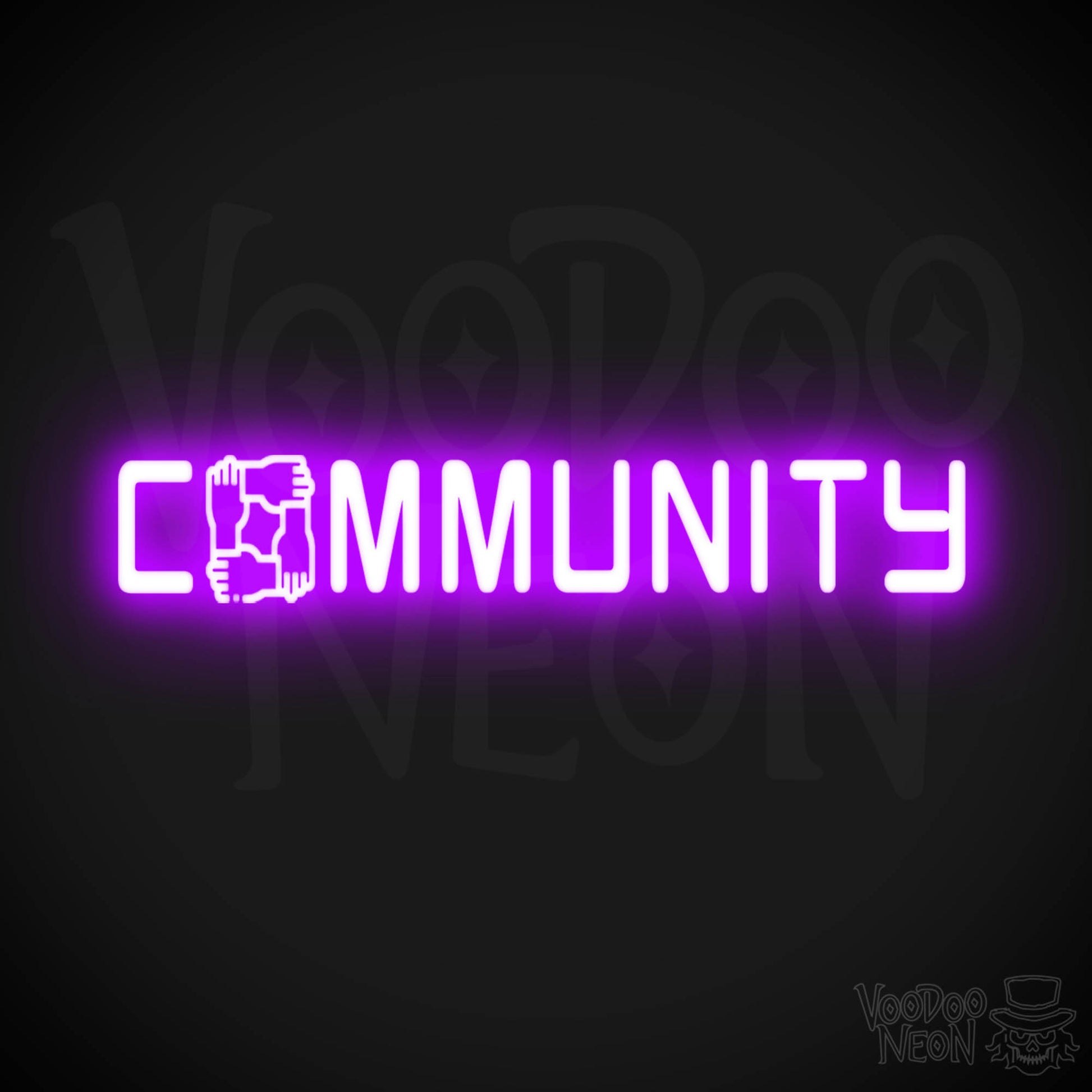 Community Neon Sign - Neon Community Sign - Color Purple