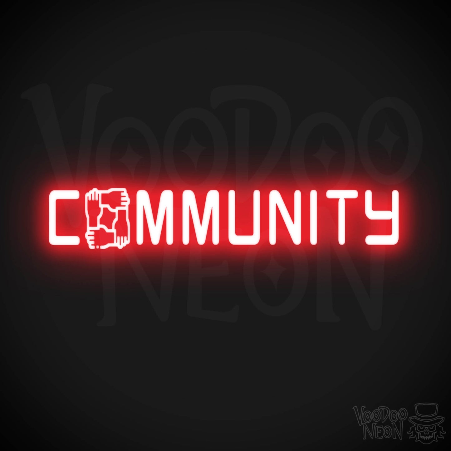 Community Neon Sign - Neon Community Sign - Color Red