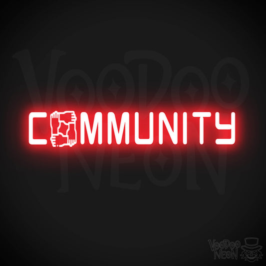 Community Neon Sign - Neon Community Sign - Color Red