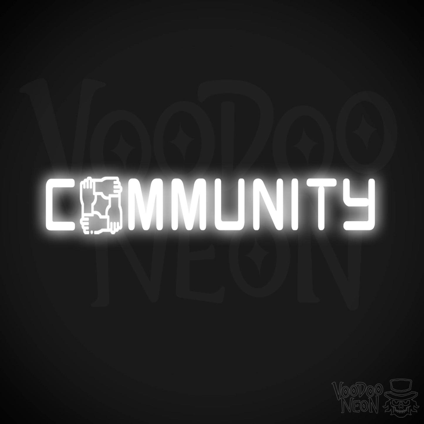 Community Neon Sign - Neon Community Sign - Color White
