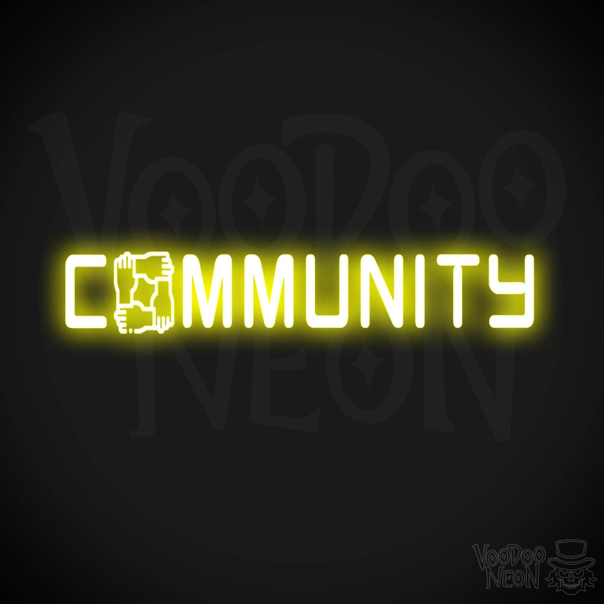 Community Neon Sign - Neon Community Sign - Color Yellow