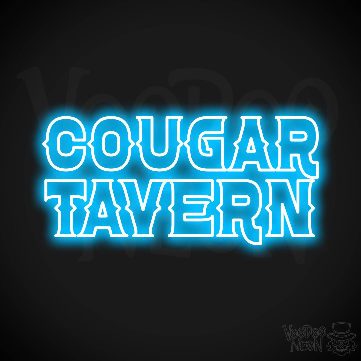 Cougar Tavern Neon Sign - Dark Blue