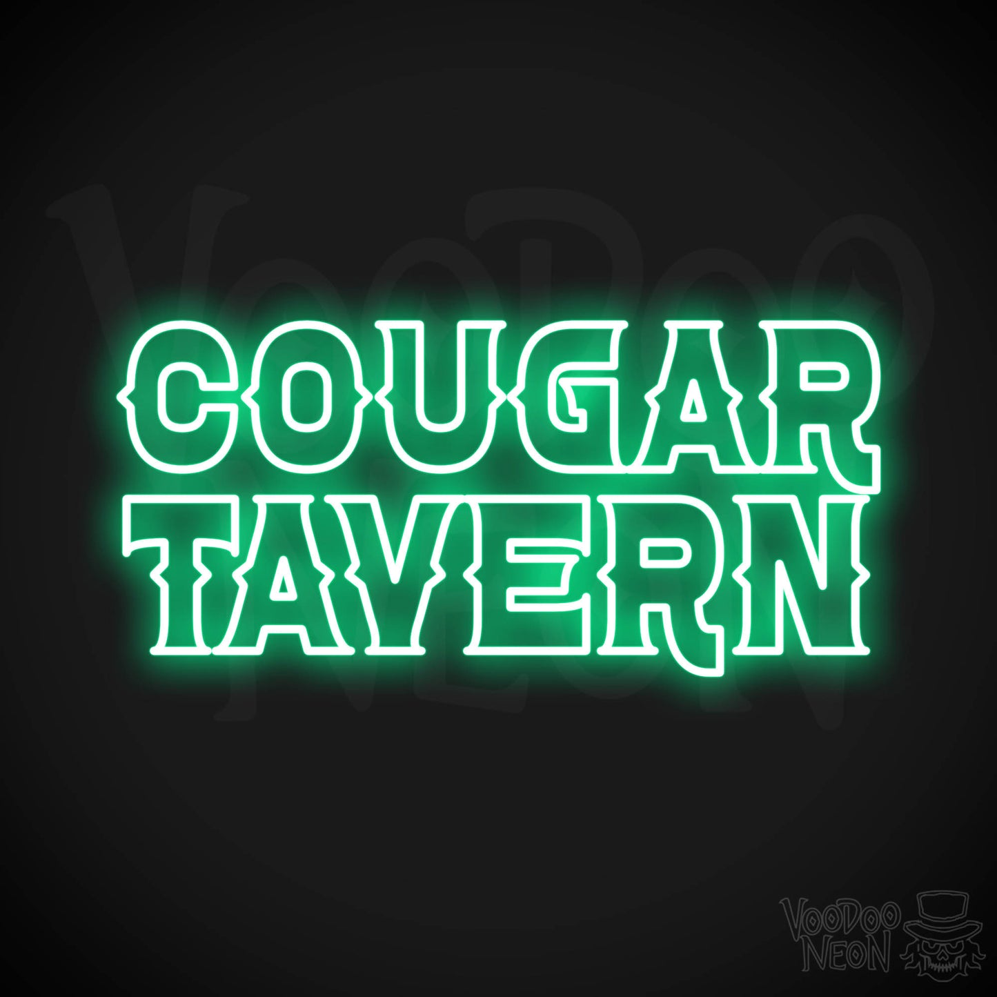 Cougar Tavern Neon Sign - Green