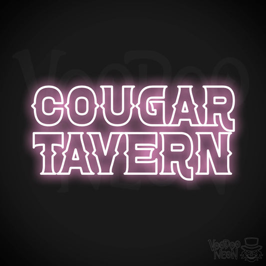 Cougar Tavern Neon Sign - Light Pink