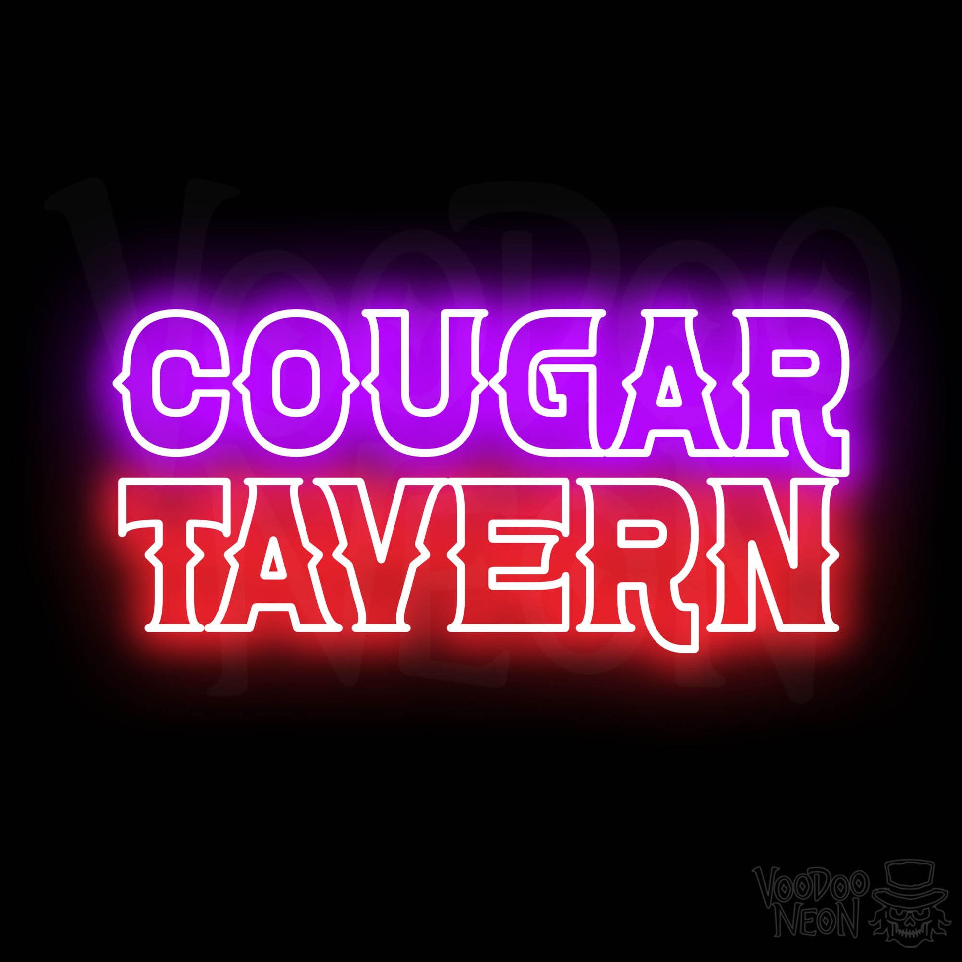 Cougar Tavern Neon Sign - Multi-Color