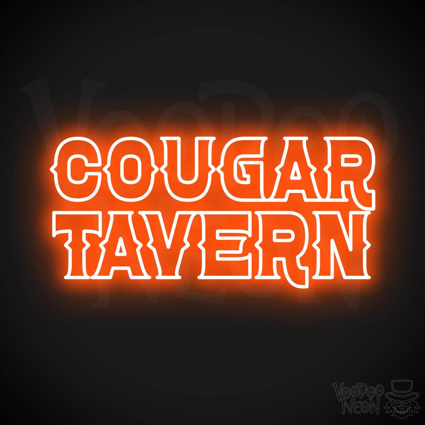 Cougar Tavern Neon Sign - Orange