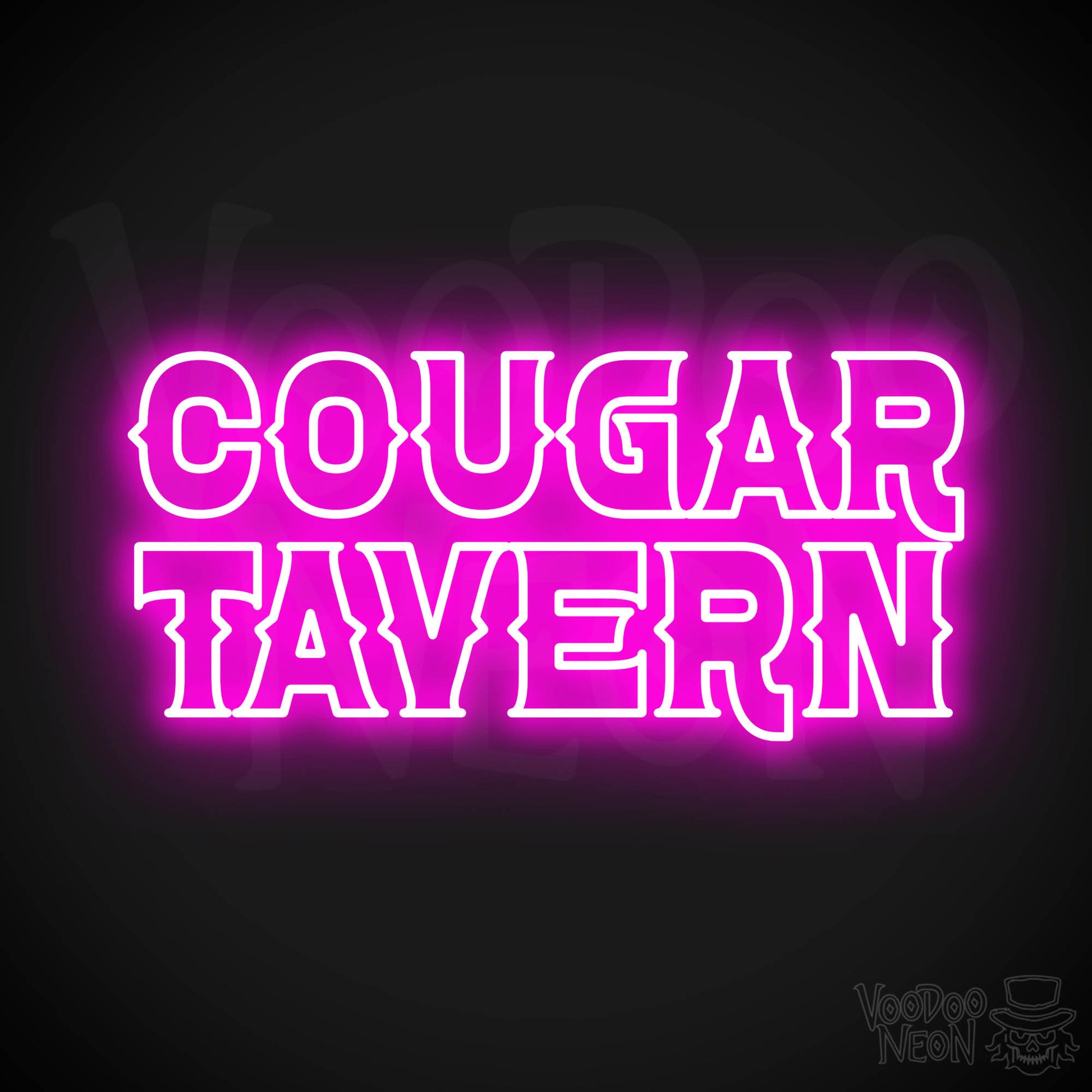 Cougar Tavern Neon Sign - Pink