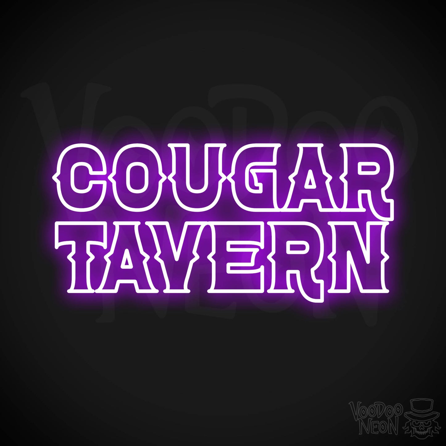 Cougar Tavern Neon Sign - Purple