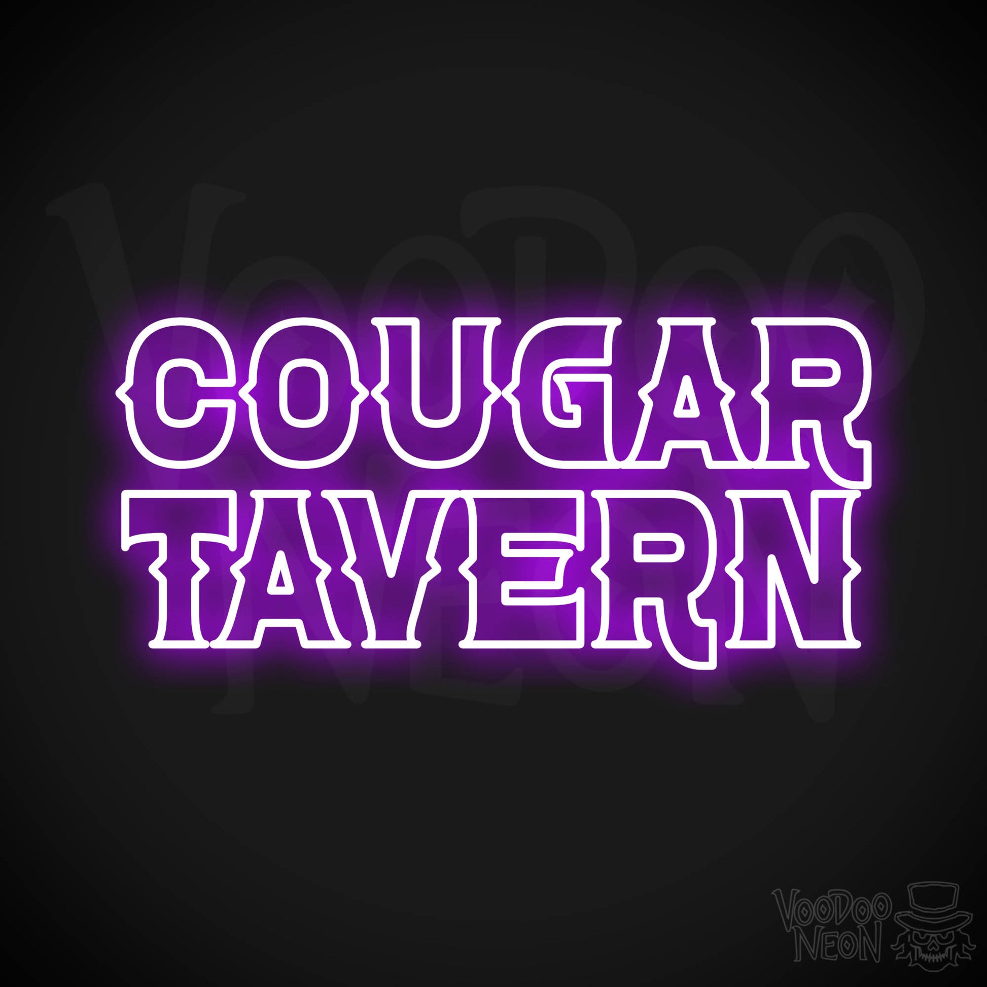 Cougar Tavern Neon Sign - Purple