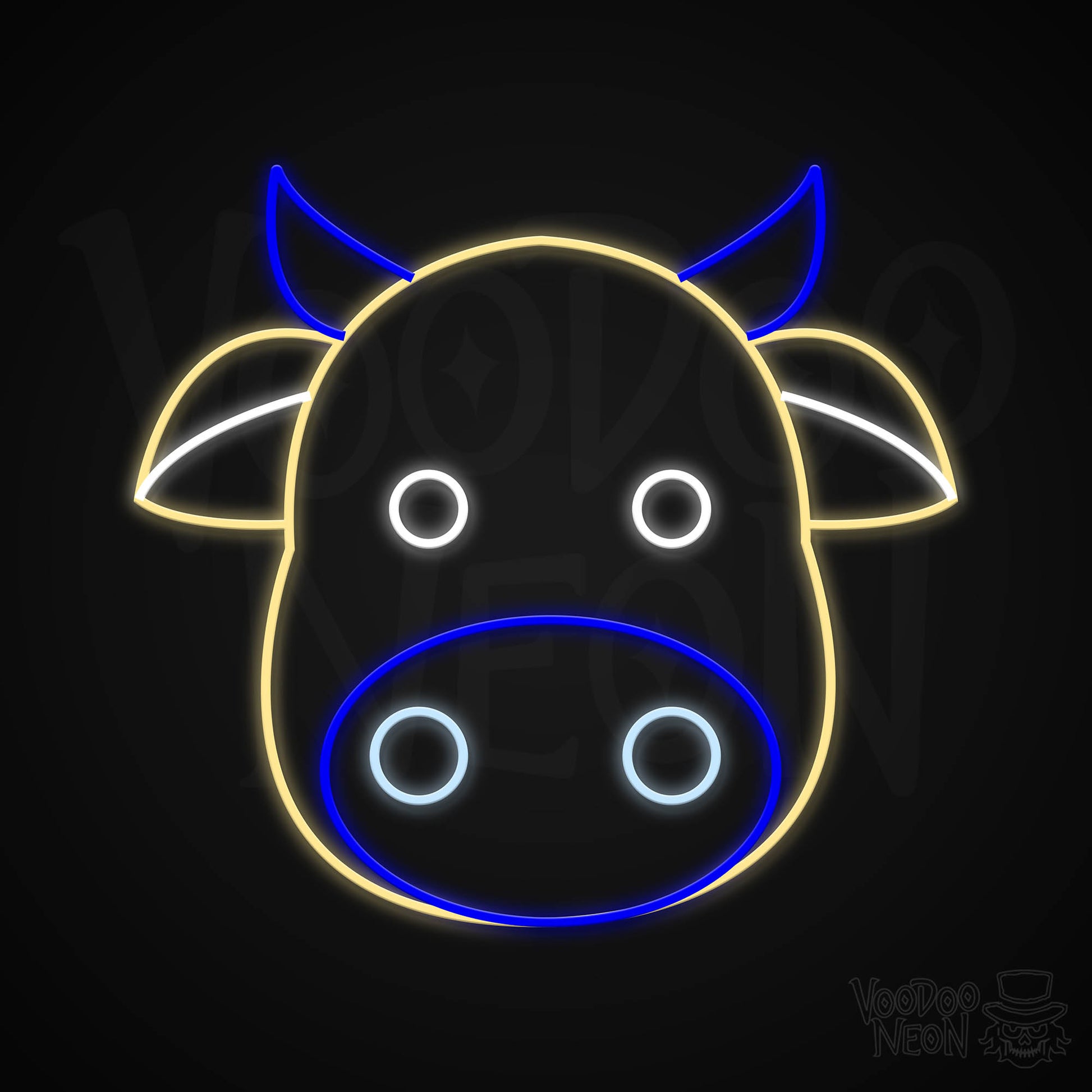 Cute Cow Neon Sign - Multi-Color - Blackwall