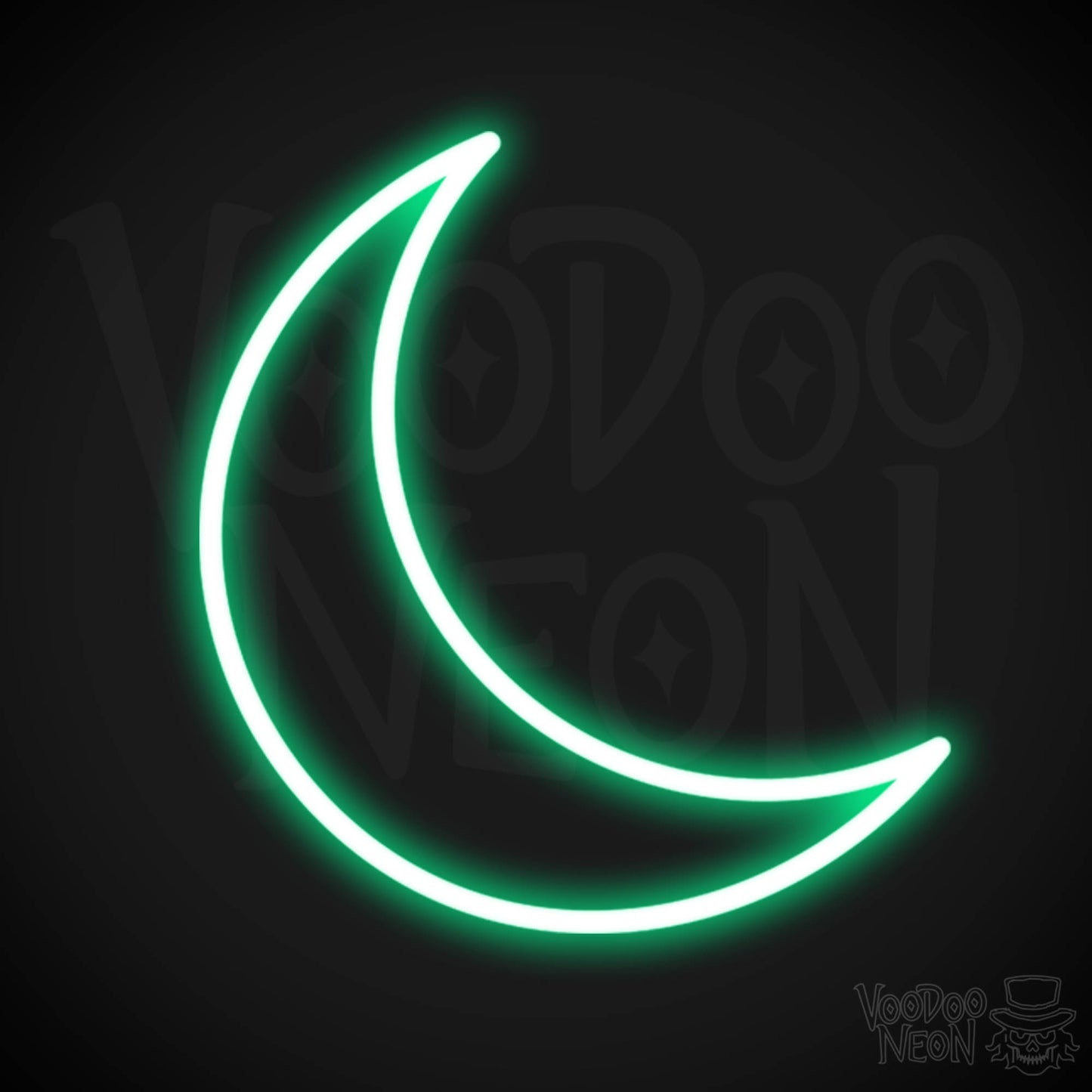 Crescent Moon Neon Sign - Neon Crescent Moon Sign - Color Green