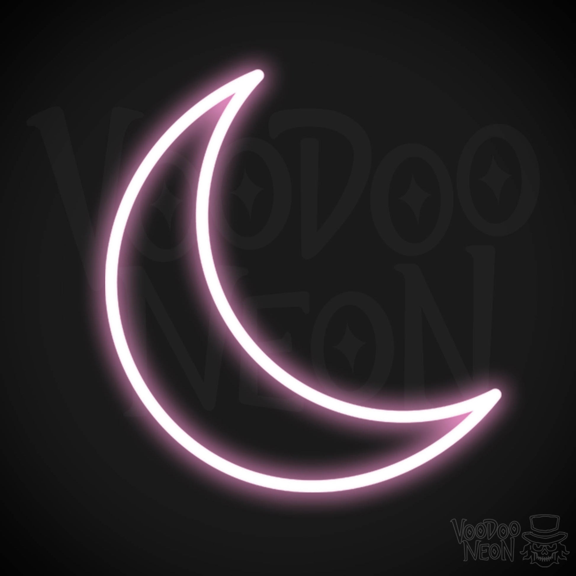 Crescent Moon Neon Sign - Neon Crescent Moon Sign - Color Light Pink