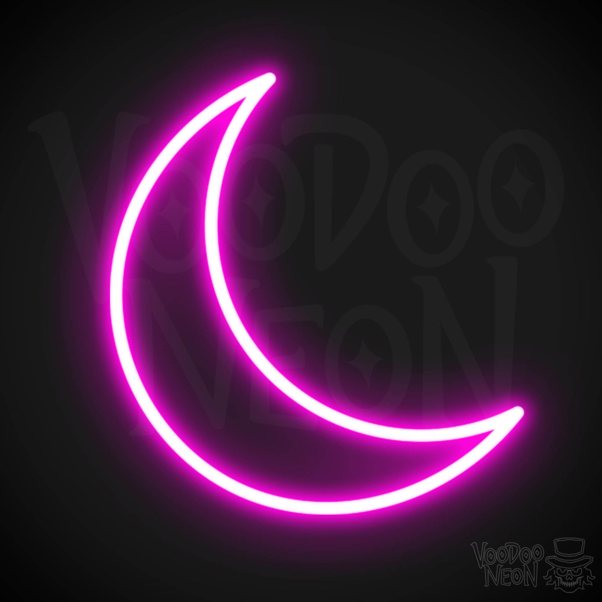 Crescent Moon Neon Sign - Neon Crescent Moon Sign - Color Pink