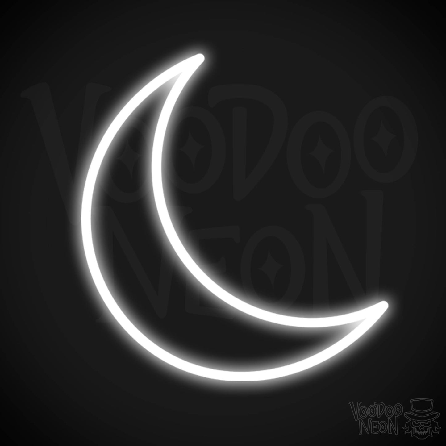 Crescent Moon Neon Sign - Neon Crescent Moon Sign - Color White
