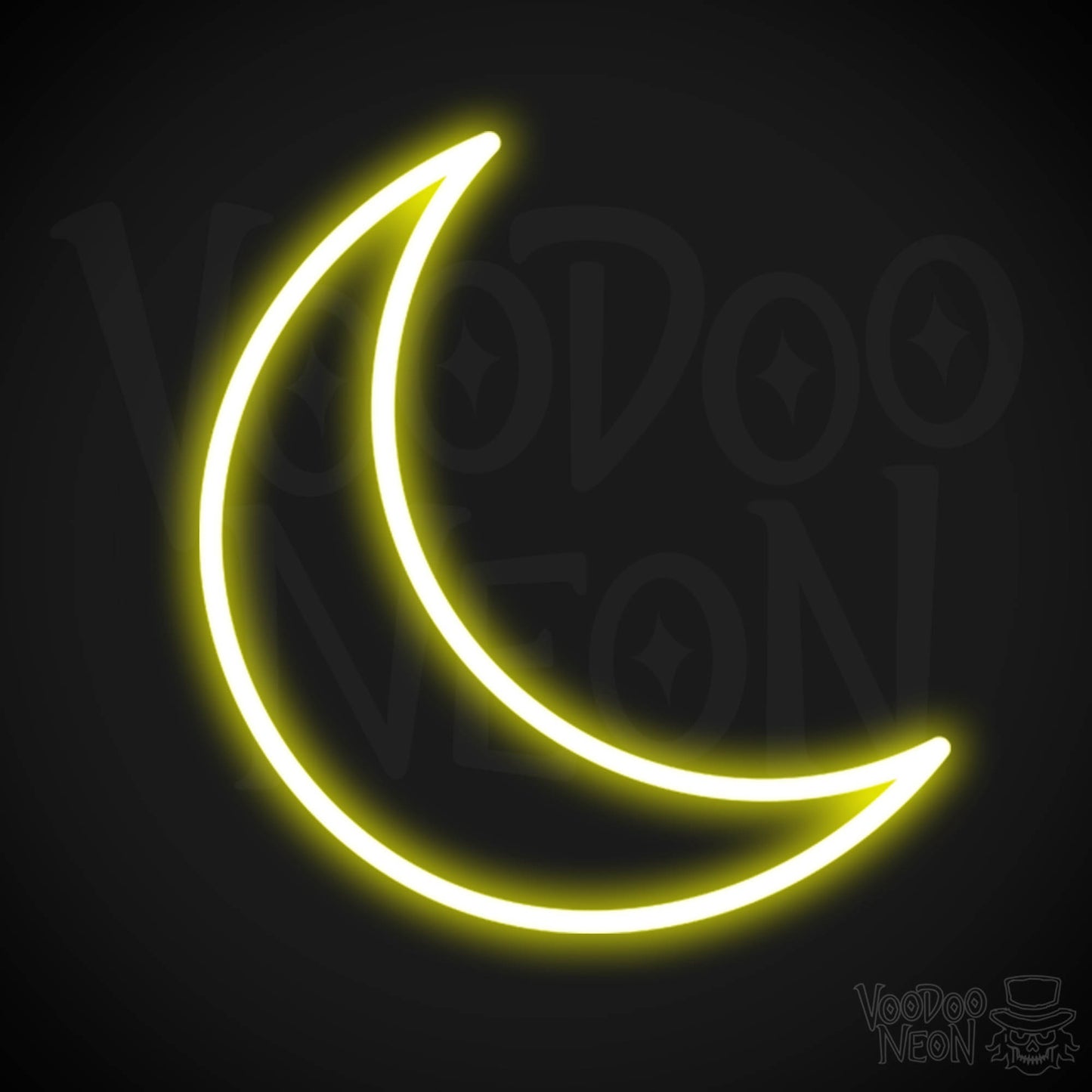 Crescent Moon Neon Sign - Neon Crescent Moon Sign - Color Yellow