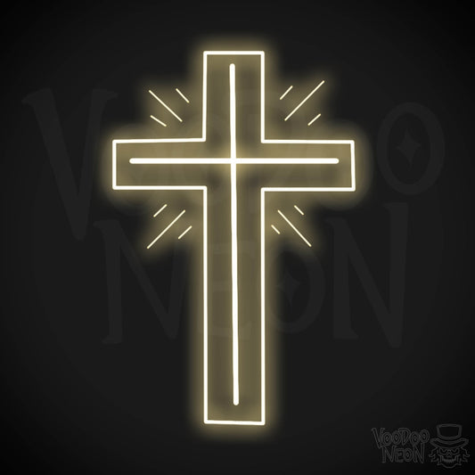 Neon Cross Sign - Neon Cross Wall Art - Cross Neon Sign - Color Warm White