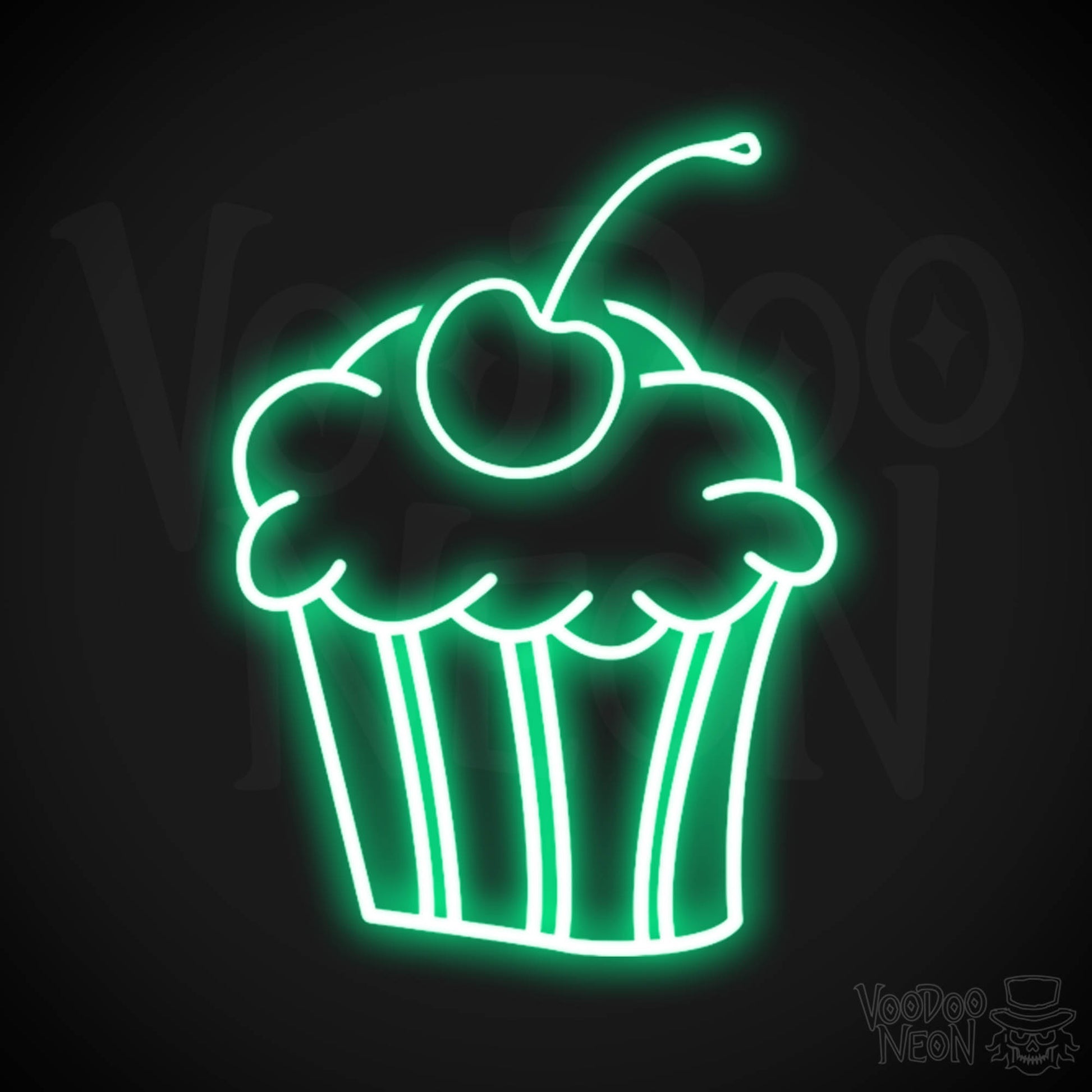 Cupcakes Neon Sign - Neon Cupcakes Sign - Light Up Sign - Wall Art - Color Green