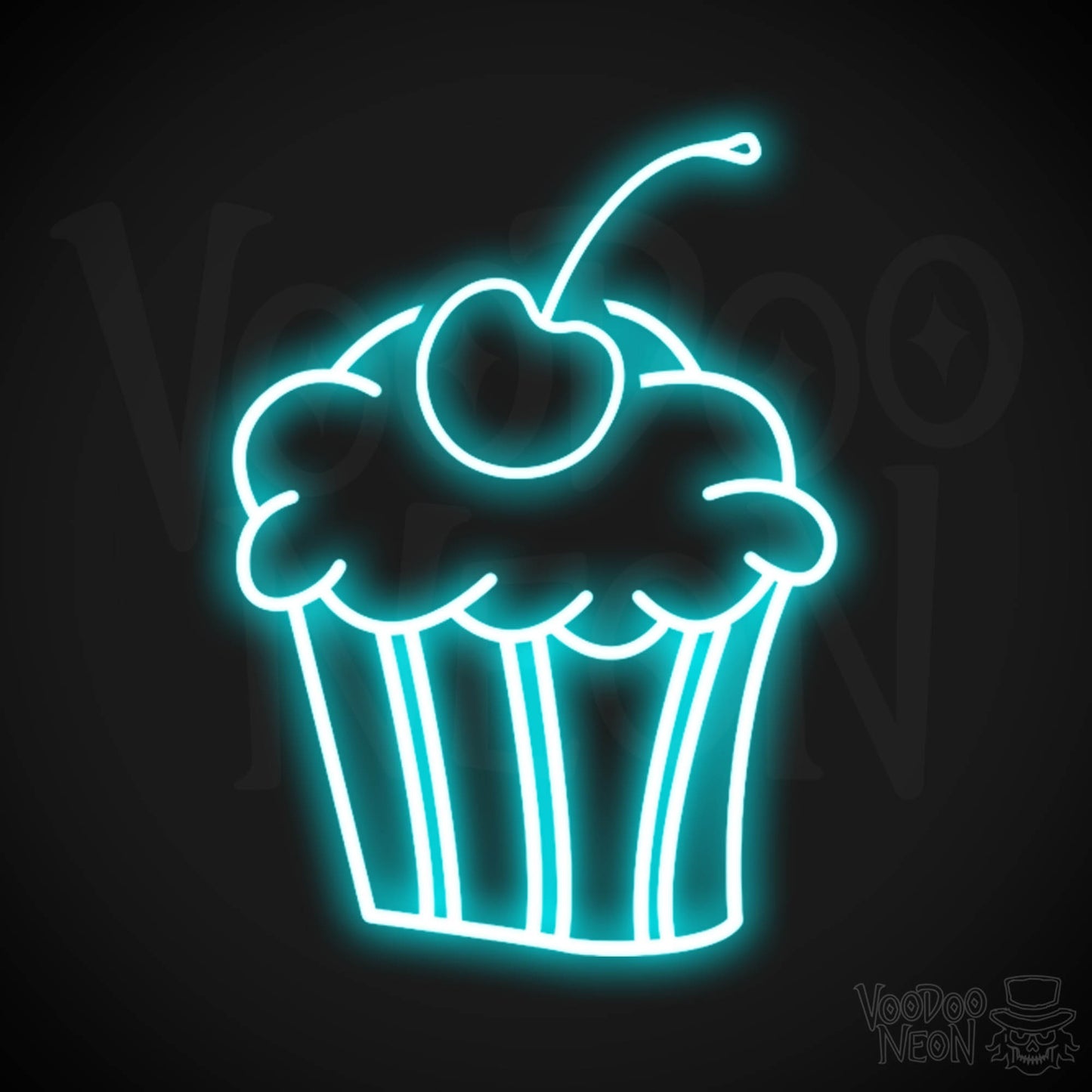 Cupcakes Neon Sign - Neon Cupcakes Sign - Light Up Sign - Wall Art - Color Ice Blue