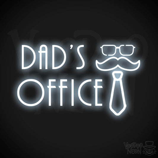 Dads Office Neon Sign - Neon Dads Office Sign - Neon Wall Art - Color Cool White
