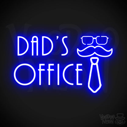 Dads Office Neon Sign - Neon Dads Office Sign - Neon Wall Art - Color Dark Blue