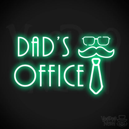 Dads Office Neon Sign - Neon Dads Office Sign - Neon Wall Art - Color Green