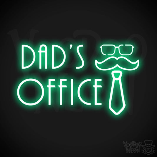 Dads Office Neon Sign - Neon Dads Office Sign - Neon Wall Art - Color Green