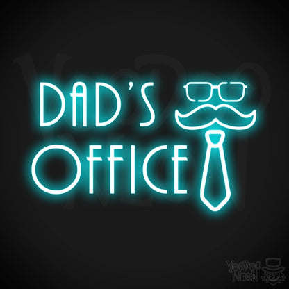 Dads Office Neon Sign - Neon Dads Office Sign - Neon Wall Art - Color Ice Blue