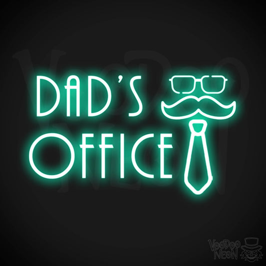 Dads Office Neon Sign - Neon Dads Office Sign - Neon Wall Art - Color Light Green