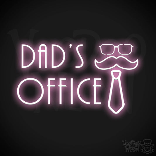 Dads Office Neon Sign - Neon Dads Office Sign - Neon Wall Art - Color Light Pink