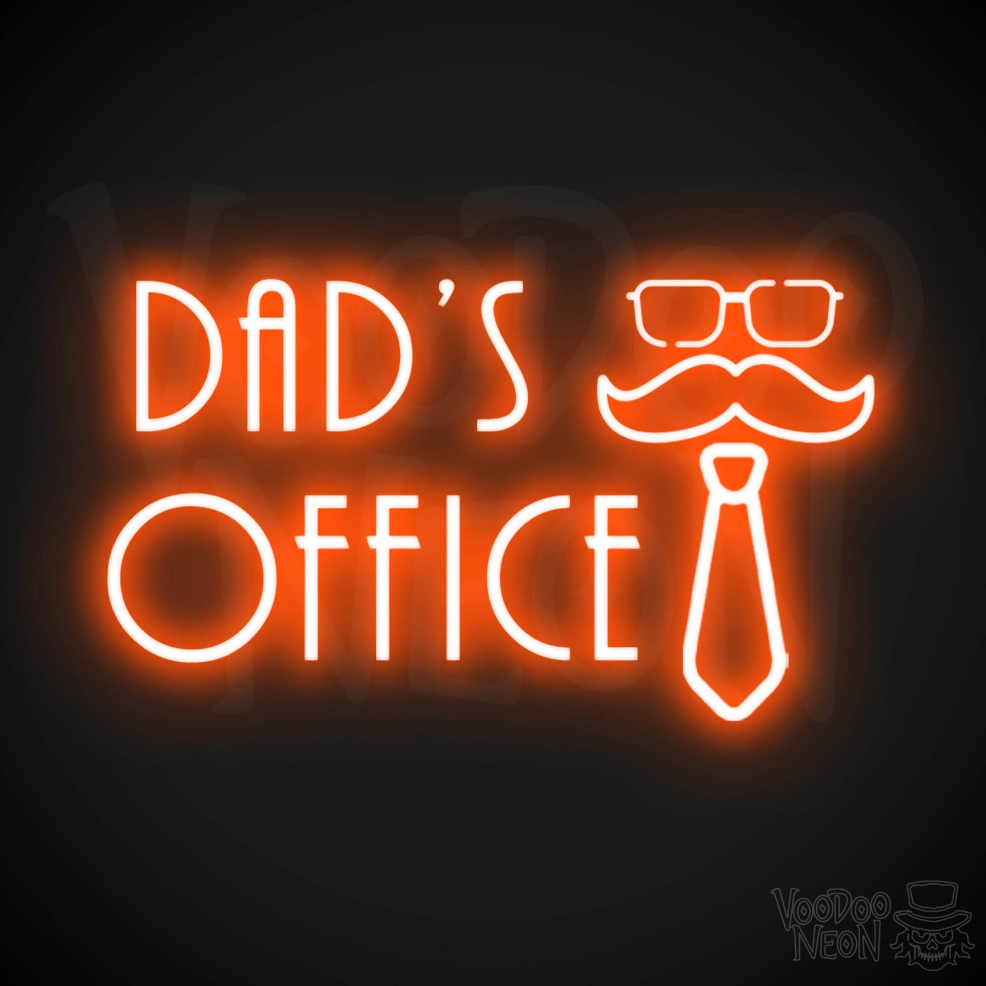 Dads Office Neon Sign - Neon Dads Office Sign - Neon Wall Art - Color Orange