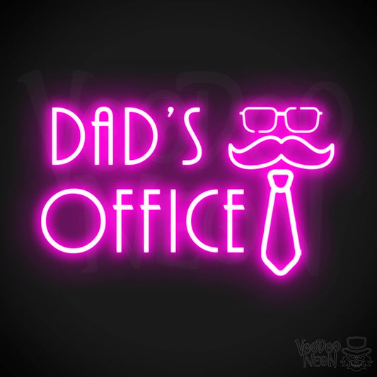 Dads Office Neon Sign - Neon Dads Office Sign - Neon Wall Art - Color Pink